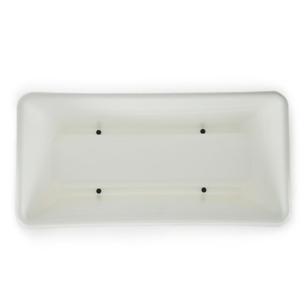 HC Companies heavy duty 24-Inch Width Deck Rail Box Planter, White w/ plugs