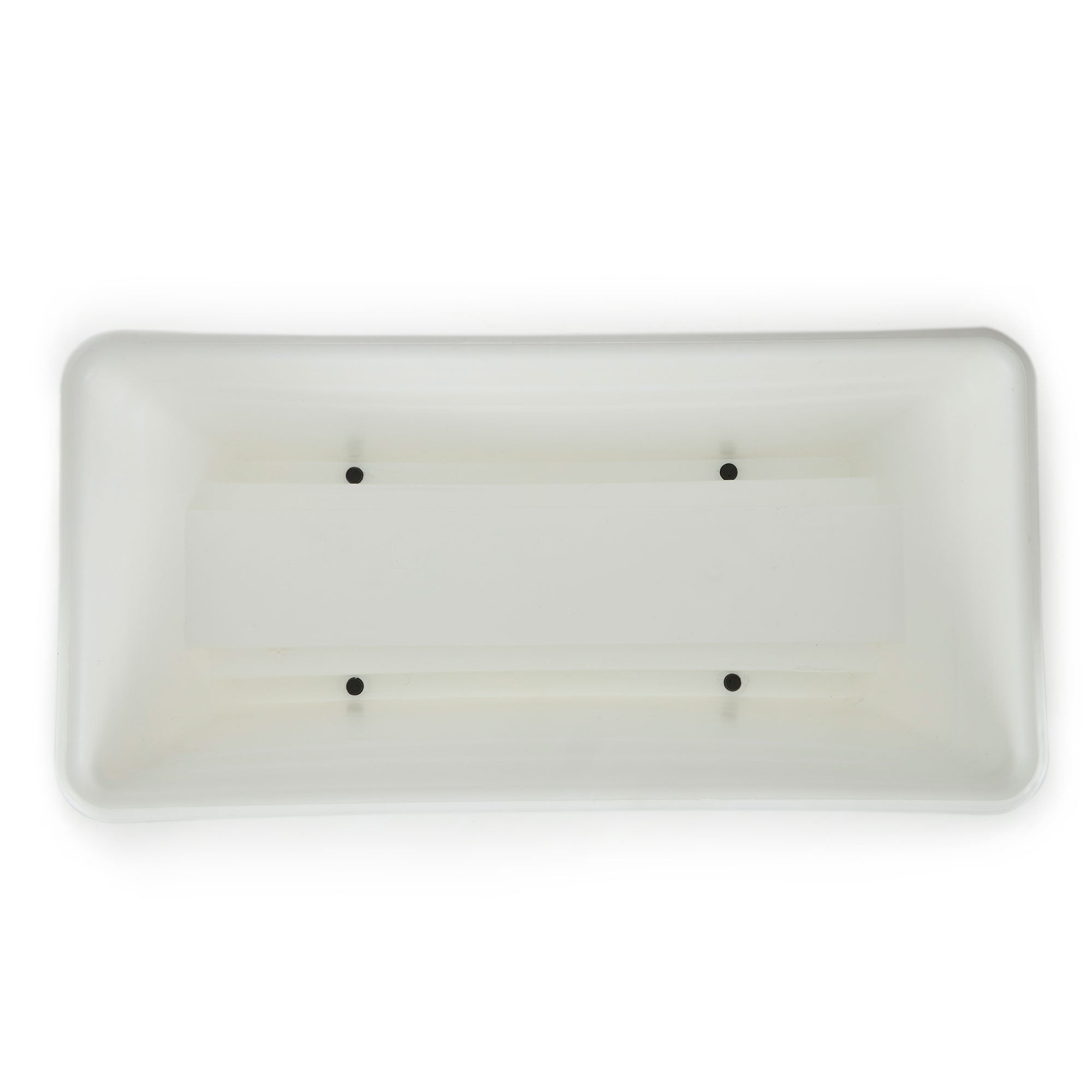 HC Companies heavy duty 24-Inch Width Deck Rail Box Planter, White w/ plugs