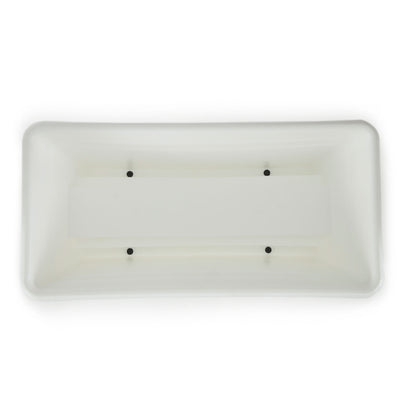 HC Companies heavy duty 24-Inch Width Deck Rail Box Planter, White w/ plugs