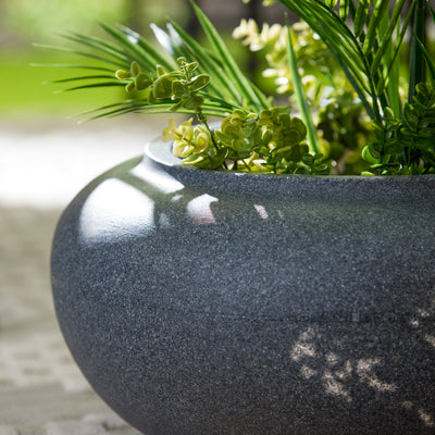 HC Companies 21" Decorative Plastic Garden Hose Storage Pot, Granite (Open Box)