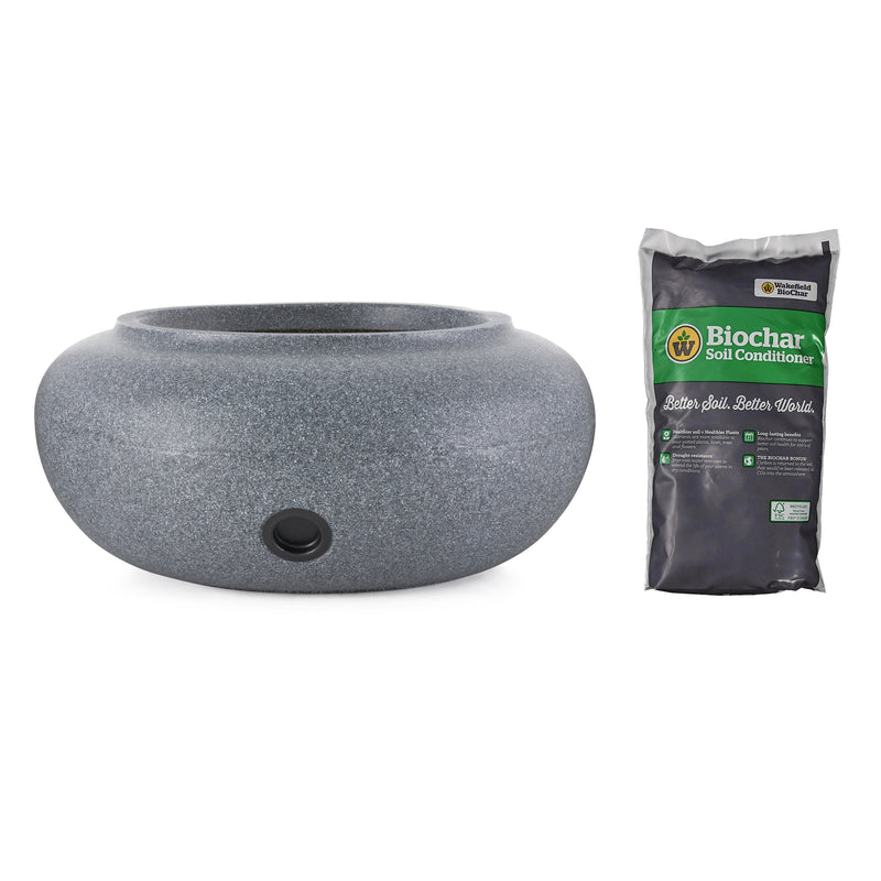 HC Companies Decorative Garden Hose Pot with Wakefield Garden Soil Conditioner