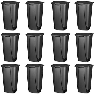 Sterilite 11 Gallon SwingTop Clean Black Wastebasket Trash Can, Black (12 Pack)