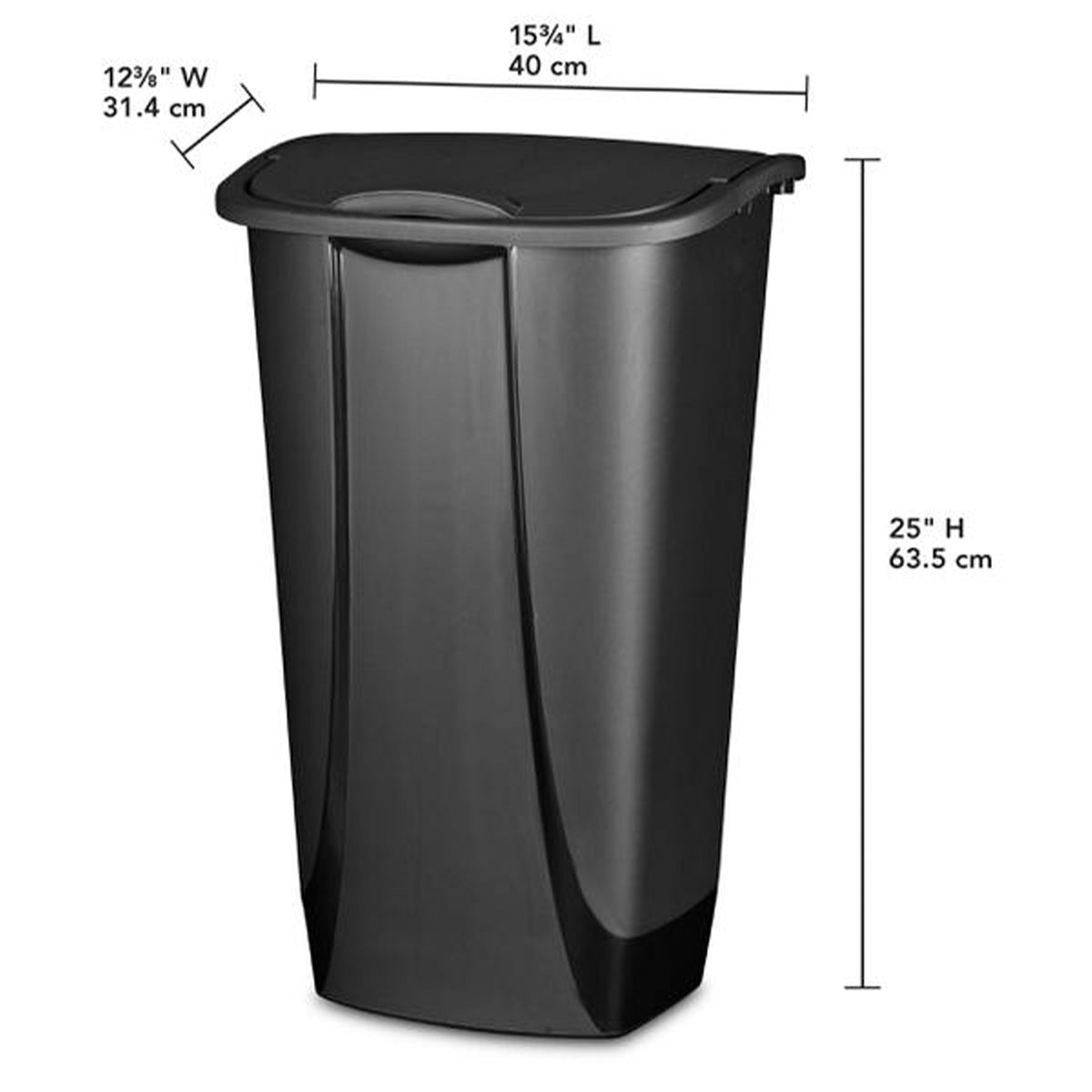Sterilite 11 Gallon SwingTop Clean Black Wastebasket Trash Can, Black (12 Pack)