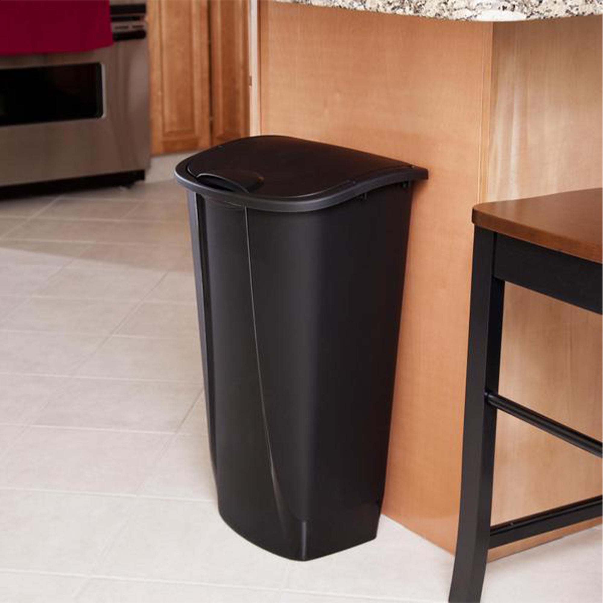 Sterilite 11 Gallon SwingTop Clean Black Wastebasket Trash Can, Black (12 Pack)
