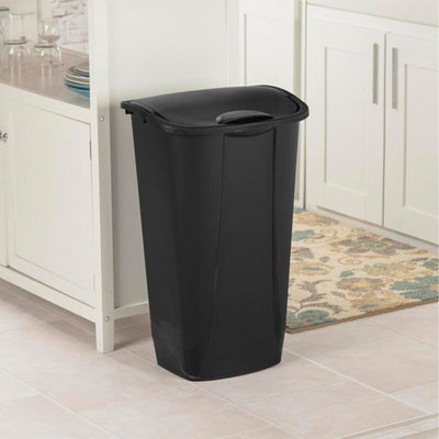Sterilite 11 Gallon SwingTop Clean Black Wastebasket Trash Can, Black (12 Pack)