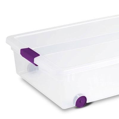 Sterilite 60 Quart ClearView Latch Storage Box Stackable Bin with Lid, 12 Pack