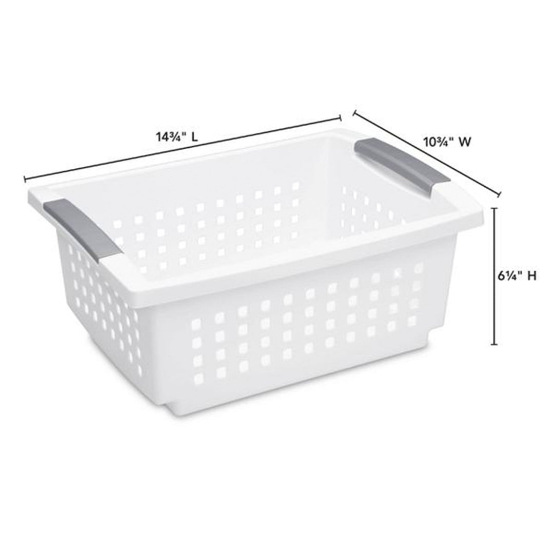 Sterilite Medium Sized Stackable Storage & Organization Basket, White (20 Pack)