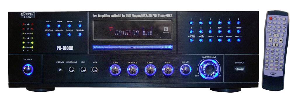 PYLE PRO 1000W HOME AUDIO RECEIVER CD/DVD/MP3 PLAYER