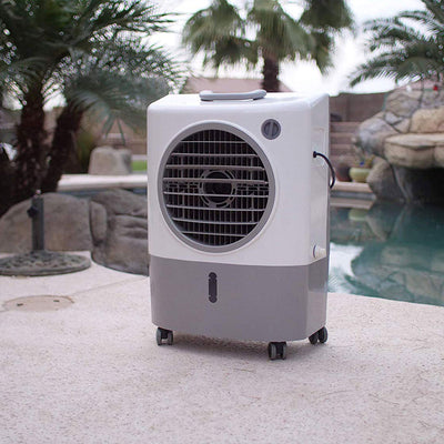 Hessaire MC18M Outdoor Portable 500 Sq Ft Evaporative Cooler Humidifier, White