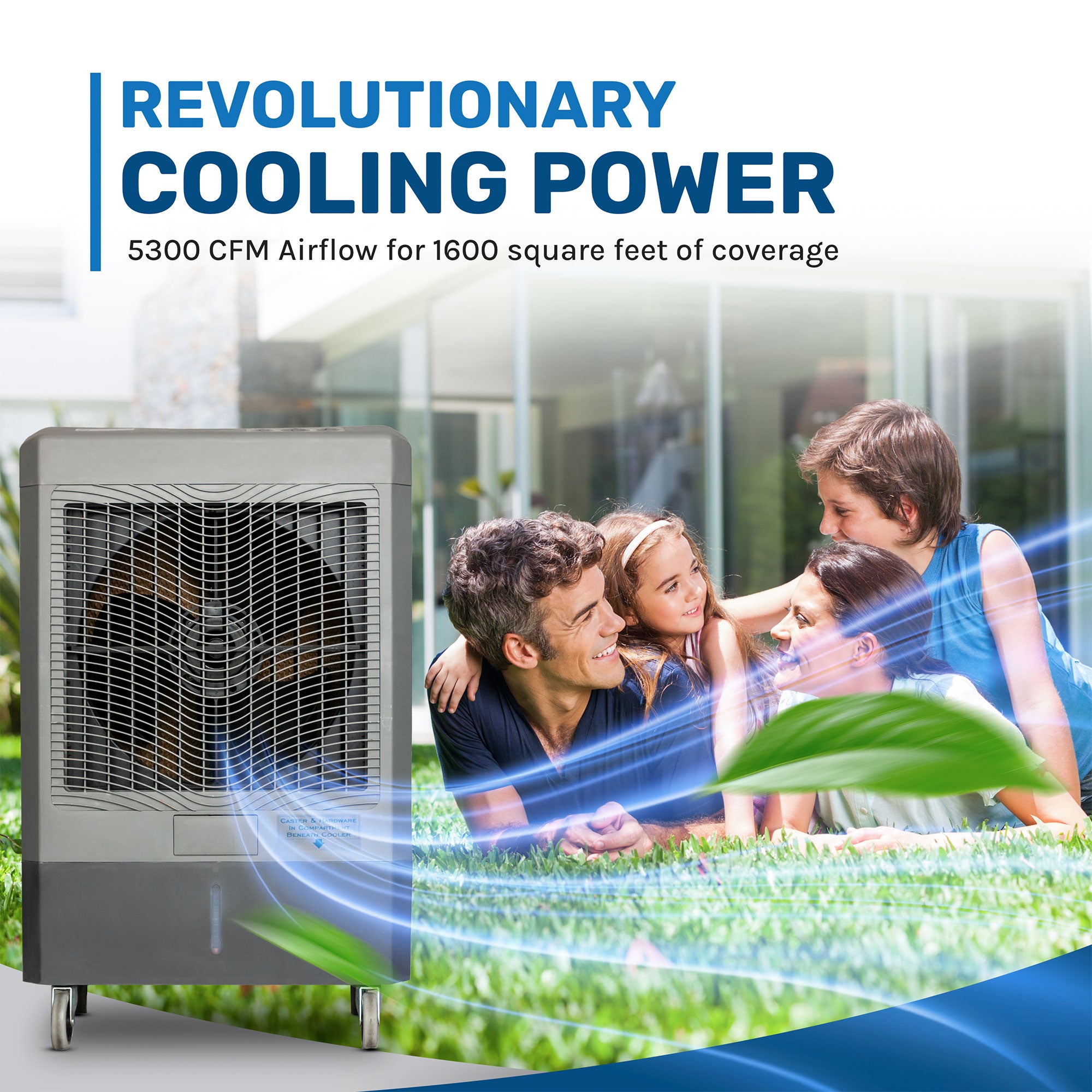 Hessaire MC61M Indoor/Outdoor Portable 1,600 Sq Ft Evaporative Swamp Air Cooler