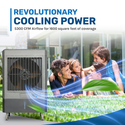 Hessaire MC61M Indoor/Outdoor Portable 1,600 Sq Ft Evaporative Swamp Air Cooler