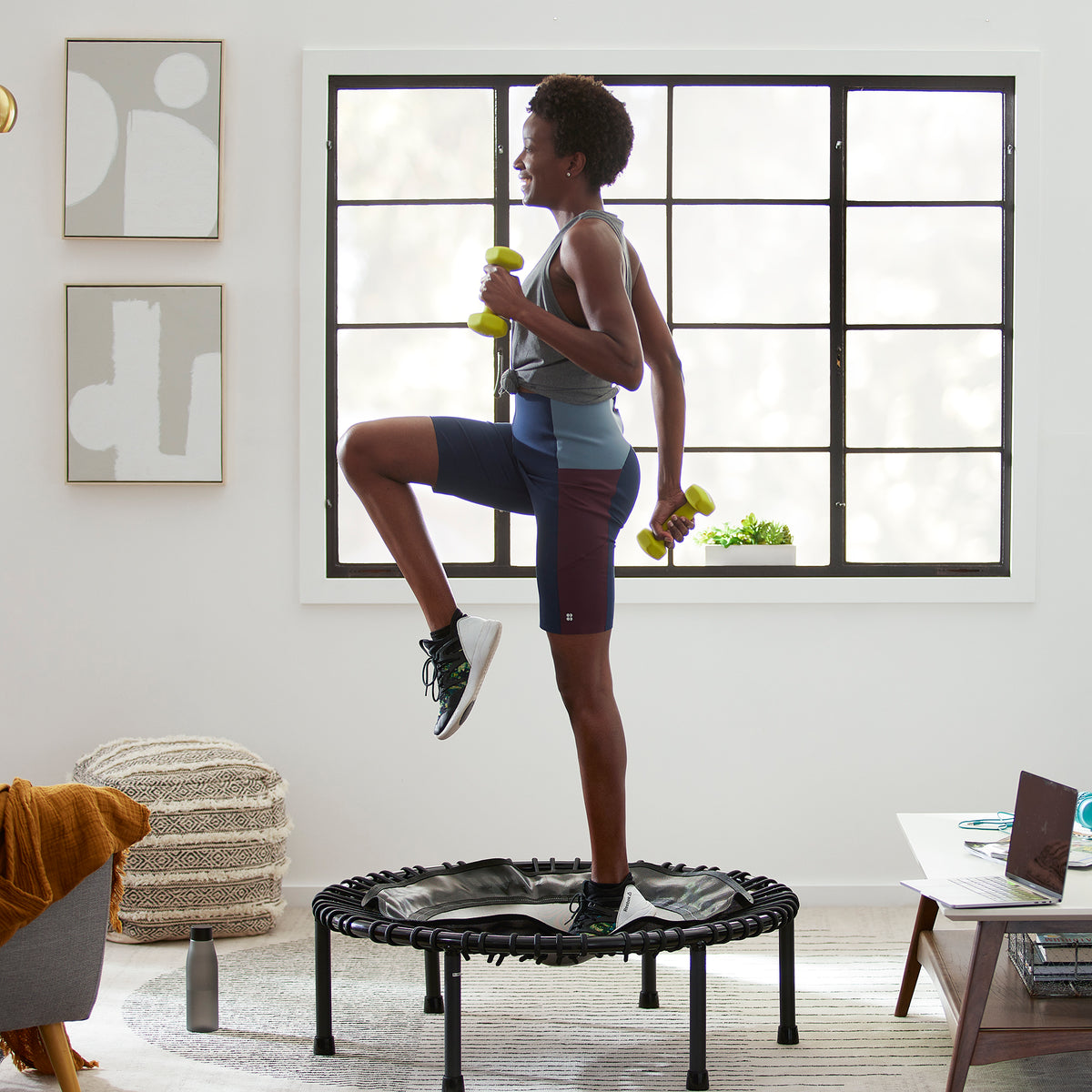 JumpSport 200 Fitness Rebounder Mini Trampoline for In Home Cardio Fitness