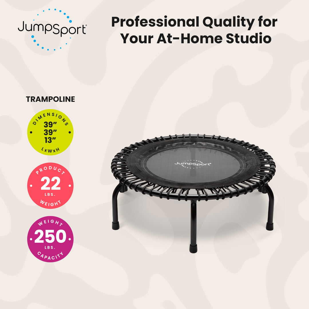 JumpSport 220 in-Home Cardio Fitness Rebounder, 39" Mini Trampoline (Open Box)
