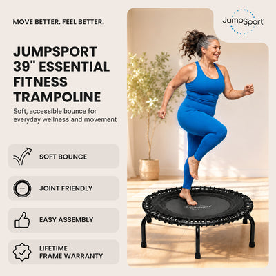 JumpSport 220 Small Rebounder for Adults, 39" ESSENTIAL Home Fitness Trampoline