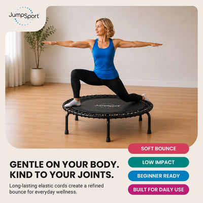 JumpSport 220 Home Fitness Rebounder Mini Trampoline and DVD, Black (Open Box)