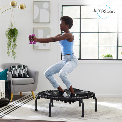 JumpSport 220 Fitness Rebounder Mini Trampoline for Home Cardio Fitness, Black