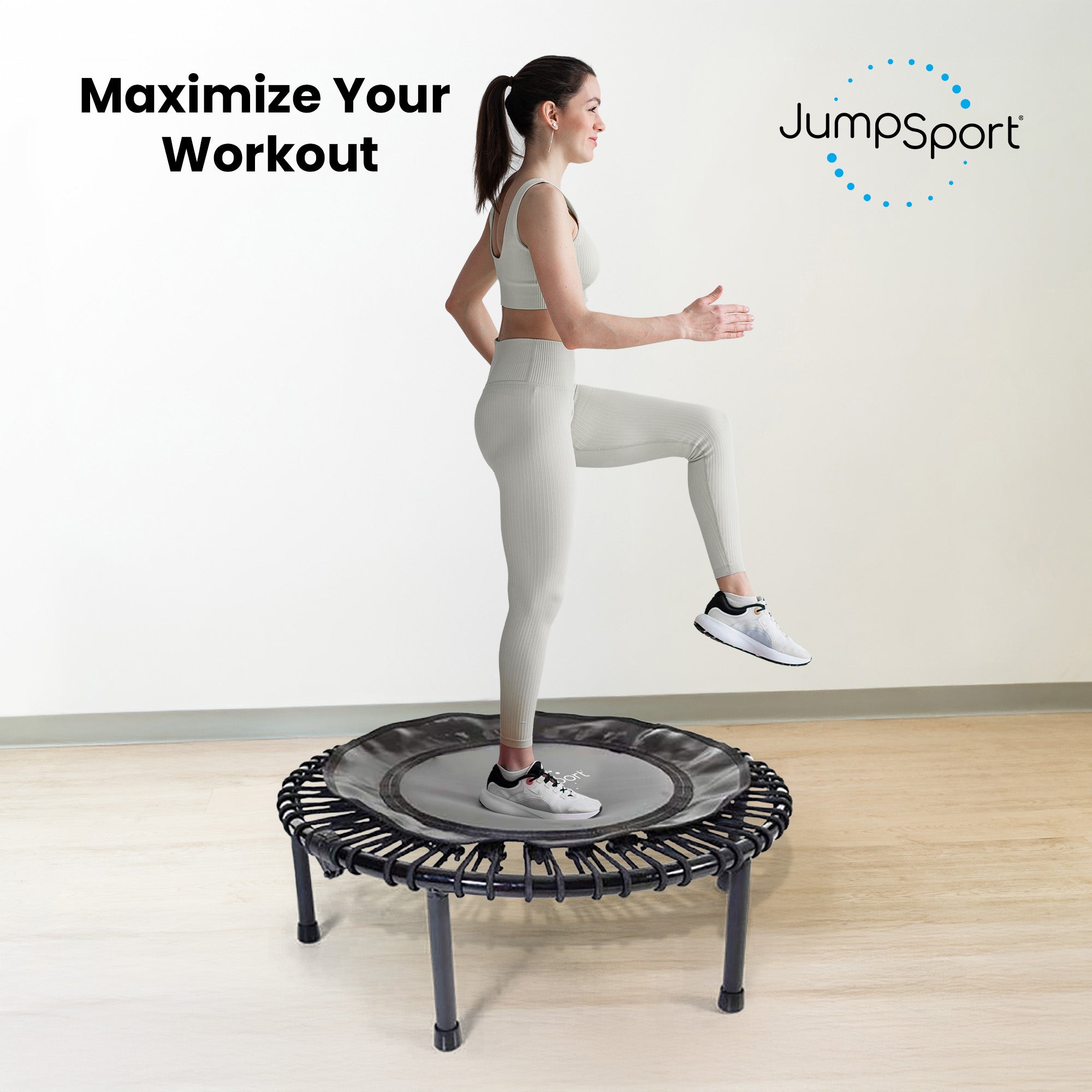 JumpSport 230F Folding Fitness Rebounder Trampoline for In Home Cardio Fitness - VMInnovations