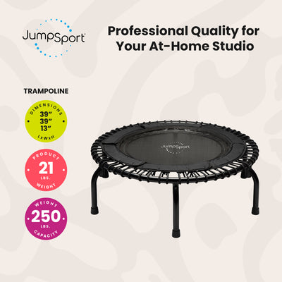 JumpSport 250 Fitness Rebounder Mini Trampoline for Home Cardio Fitness (Used) - VMInnovations