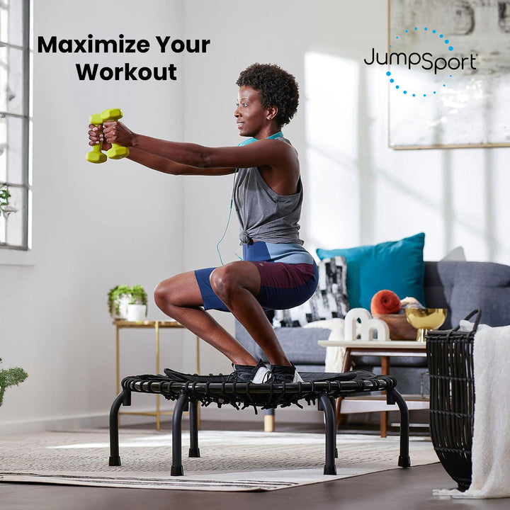 JumpSport 250 Workout Rebounder for Adults, 39" Mini Fitness Trampoline, Black - VMInnovations