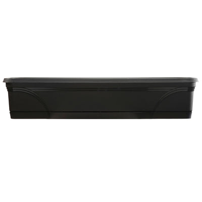 Southern Patio 36 Inch Medallion Hanging Windowsill Garden Box Planter, Black - VMInnovations