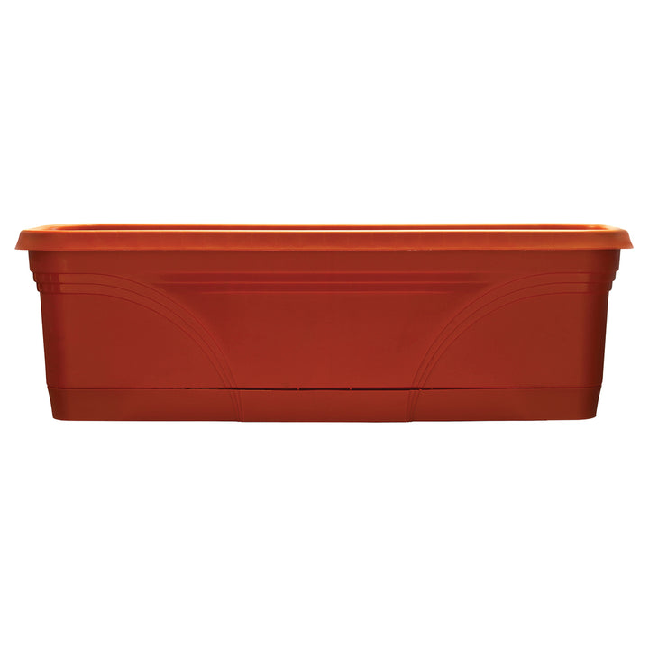 Southern Patio 36 Inch Medallion Hanging Garden Box Planter, Terracotta (2 Pack)