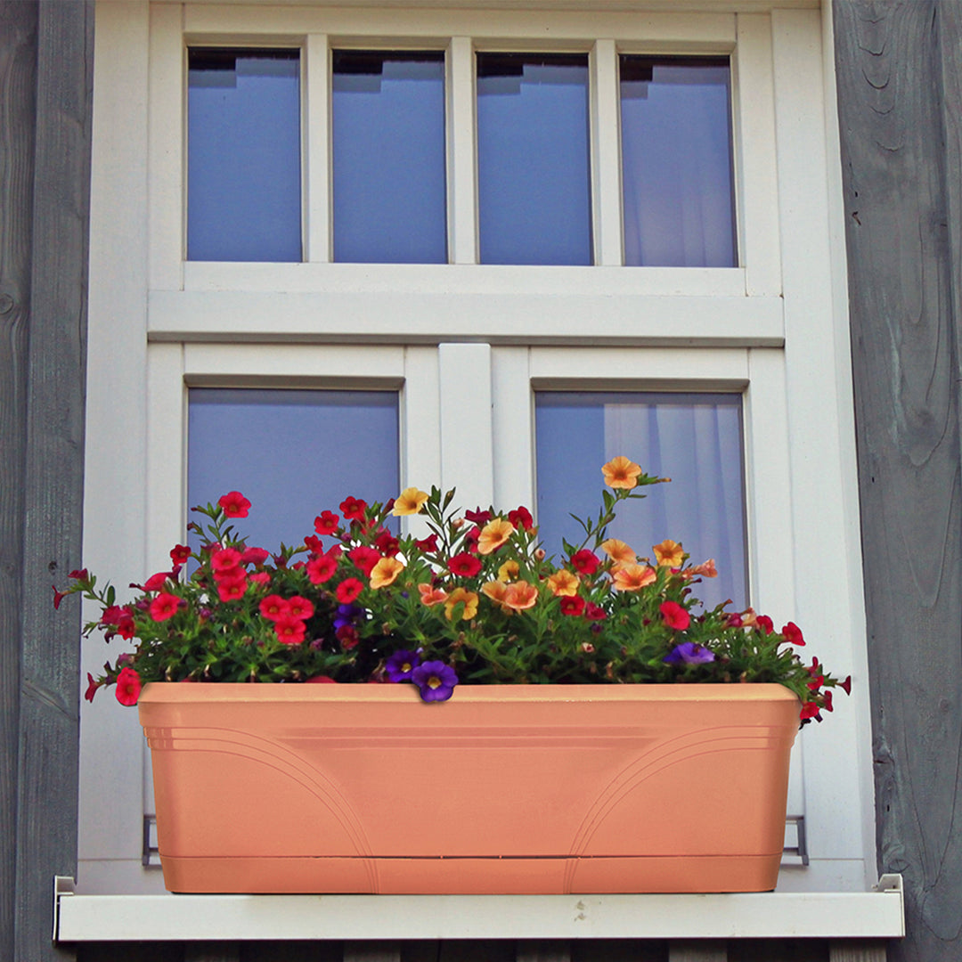 Southern Patio 36 In Medallion Hanging Windowsill Garden Box Planter, Terracotta