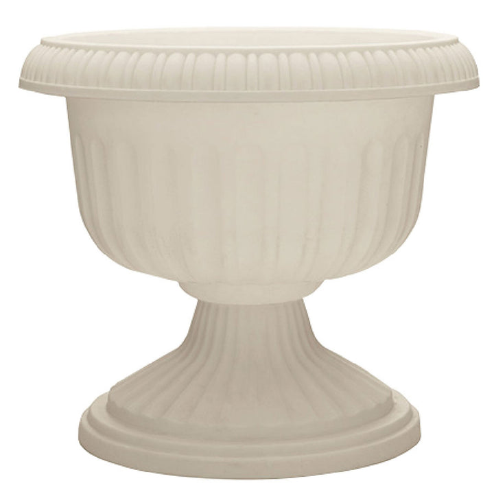 Southern Patio Dynamic Outdoor 18" Resin Grecian Urn Planter Pot, White (2 Pack)