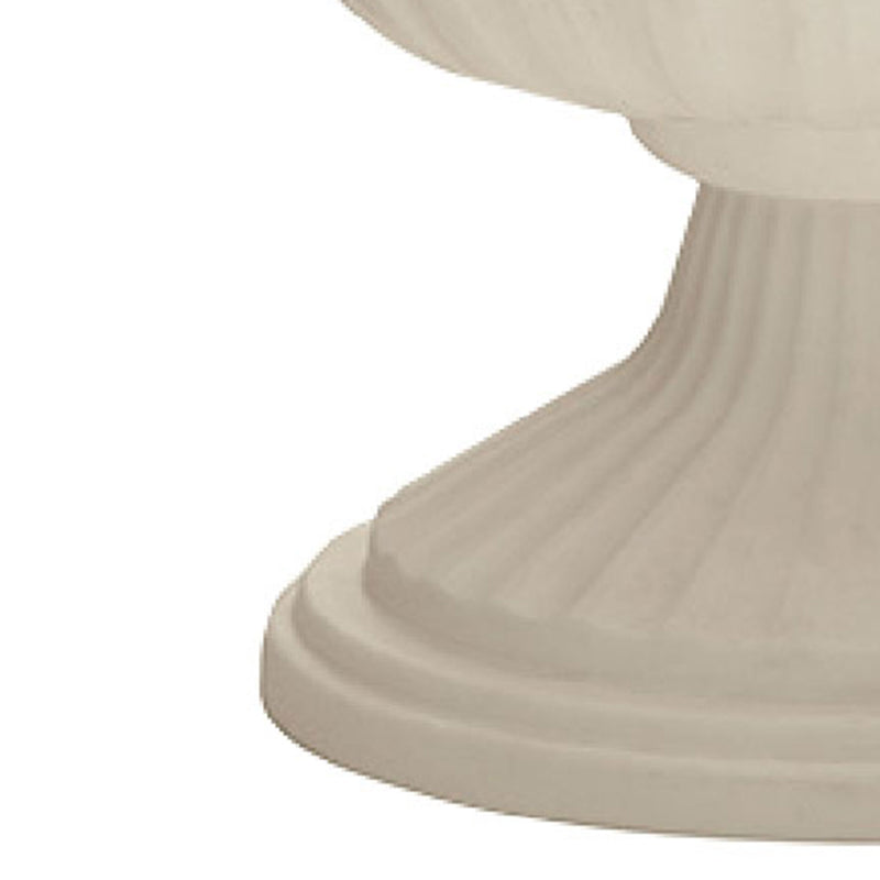 Southern Patio Dynamic Outdoor 18" Resin Grecian Urn Planter Pot, White (2 Pack)