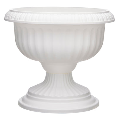 Southern Patio Dynamic Design Outdoor 18 In Resin Grecian Urn Planter Pot, White