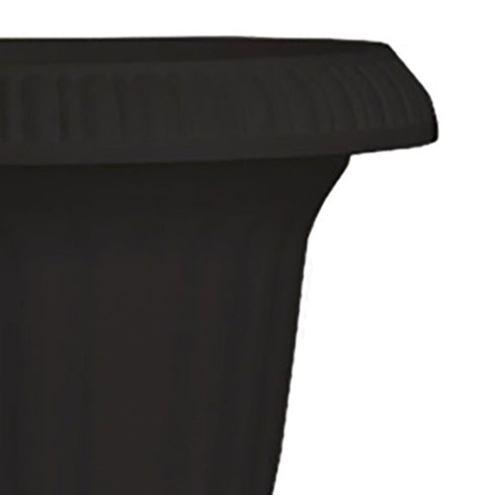 Southern Patio Large 14 In Outdoor Resin Utopian Urn Planter, Black (Open Box)