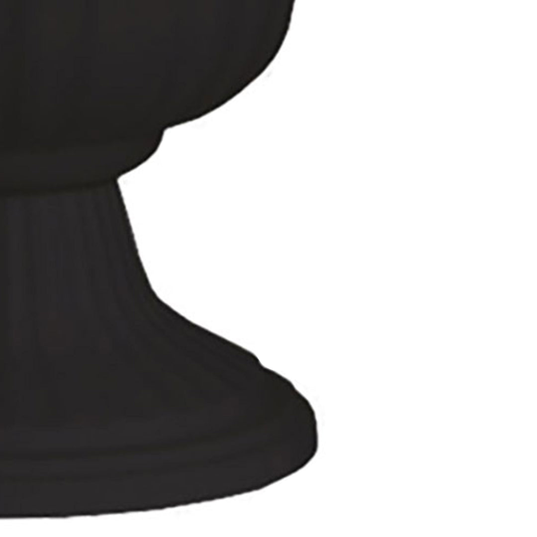 Southern Patio 14 Inch Lightweight Outdoor Utopian Urn Planter, Black (2 Pack) - VMInnovations
