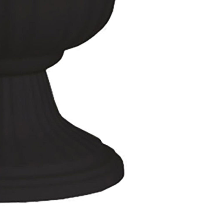 Southern Patio Large 14 In Outdoor Resin Utopian Urn Planter, Black (Open Box)