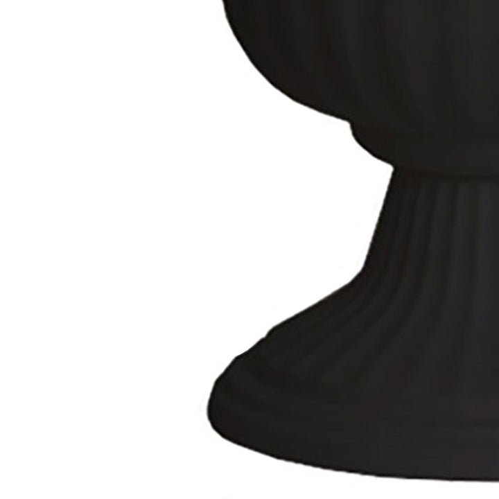 Southern Patio 14 Inch Lightweight Outdoor Utopian Urn Planter, Black (2 Pack) - VMInnovations