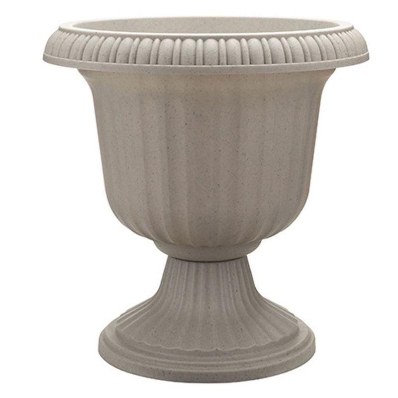 Southern Patio Large 14 In Lightweight Resin Utopian Urn Planter Stone(Open Box)