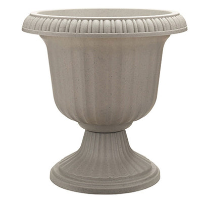 Southern Patio Large 14 In Lightweight Resin Utopian Urn Planter, Stone (Used)