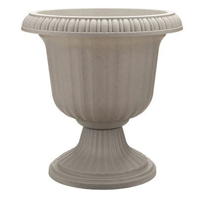 Southern Patio Large 14 In Outdoor Lightweight Resin Utopian Urn Planter, Stone - VMInnovations
