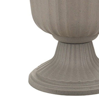 Southern Patio Large 14 In Lightweight Resin Utopian Urn Planter, Stone (Used)