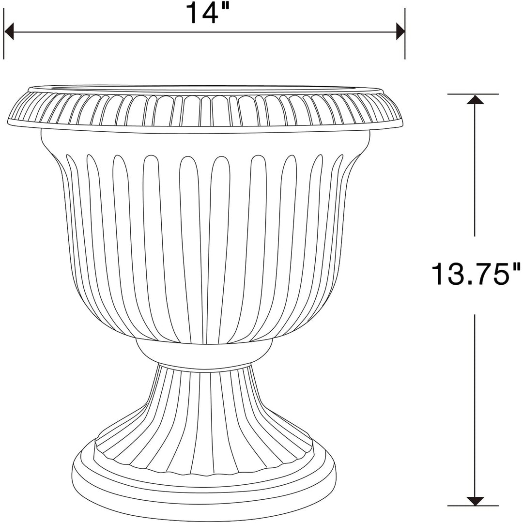 Southern Patio Large 14 In Outdoor Lightweight Resin Utopian Urn Planter, Stone