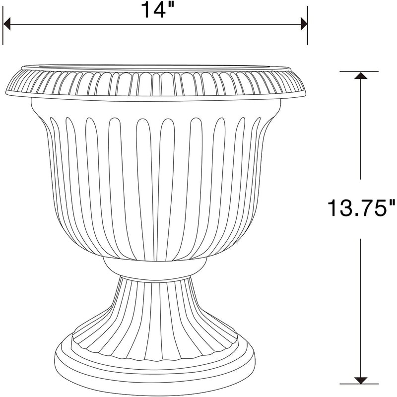 Southern Patio Large 14 In Lightweight Resin Utopian Urn Planter Stone(Open Box)