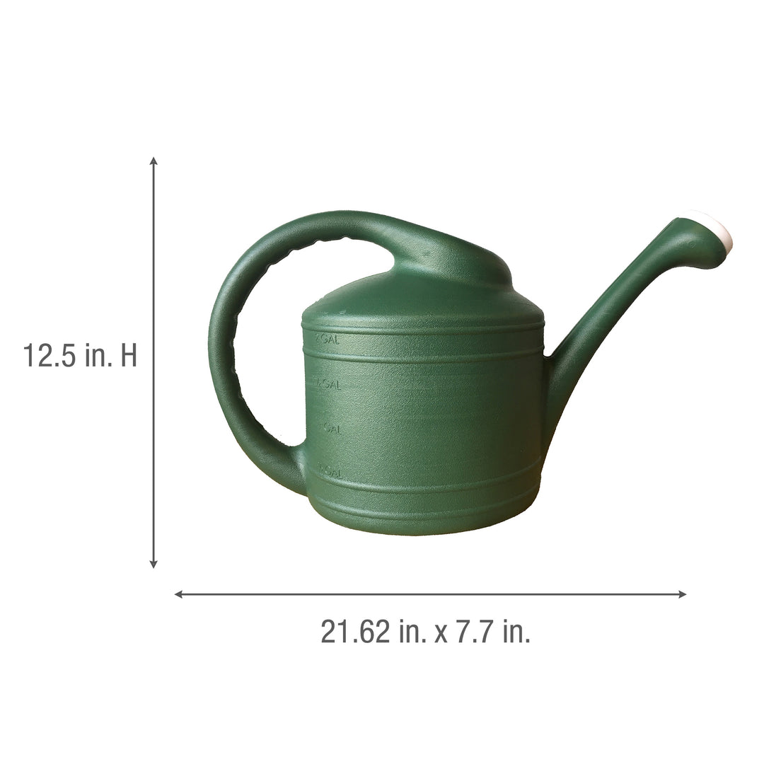 Southern Patio Large 2 Gallon Plastic Rainfall Garden Plant Watering Can, Green