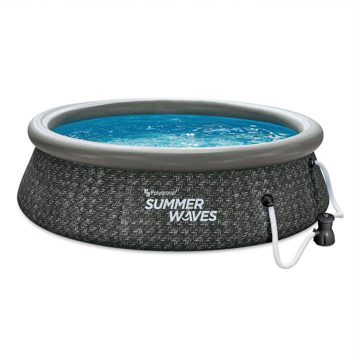 Summer Waves 10ft x 2.5ft Above Ground Inflatable Swimming Pool with Pump (Used)