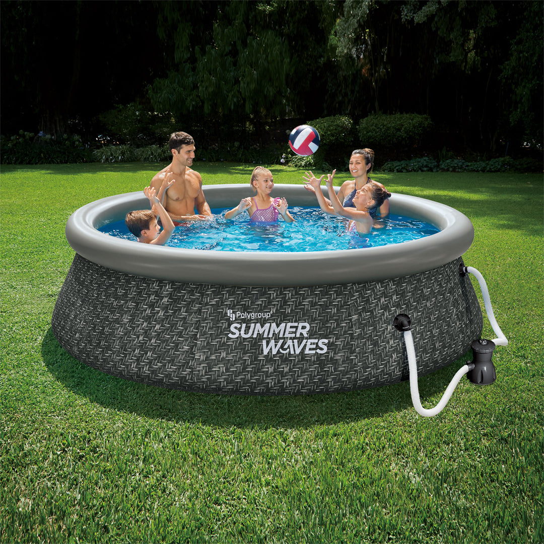 Summer Waves 10ft x 2.5ft Above Ground Inflatable Swimming Pool with Pump (Used)