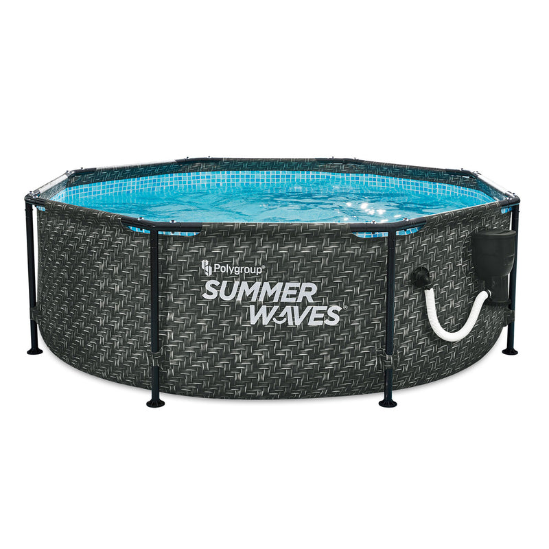 Summer Waves Active 8ft x 30in Above Ground Frame Swimming Pool Set with Pump