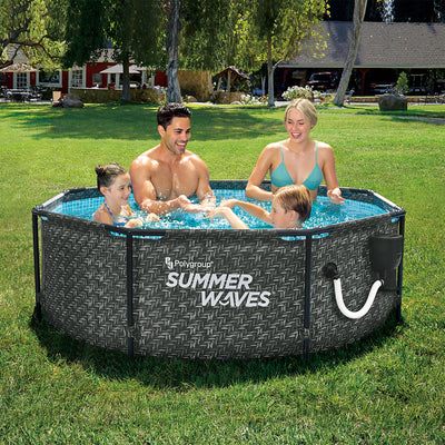 Summer Waves Active 8ft x 30in Above Ground Frame Swimming Pool Set with Pump