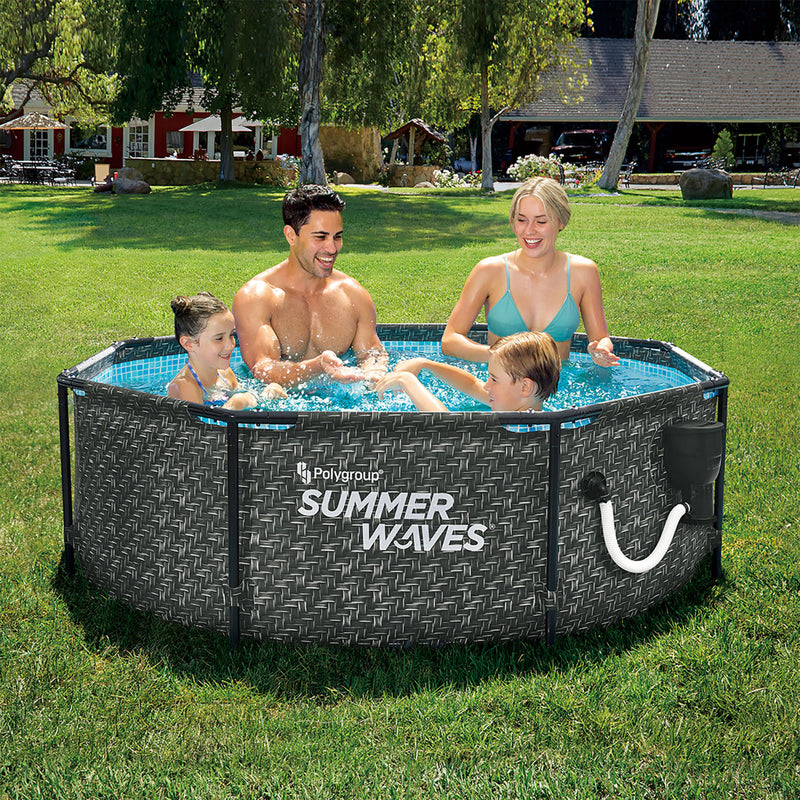 Summer Waves Active 8ft x 30in Above Ground Swimming Pool Set w/ Pump(For Parts)