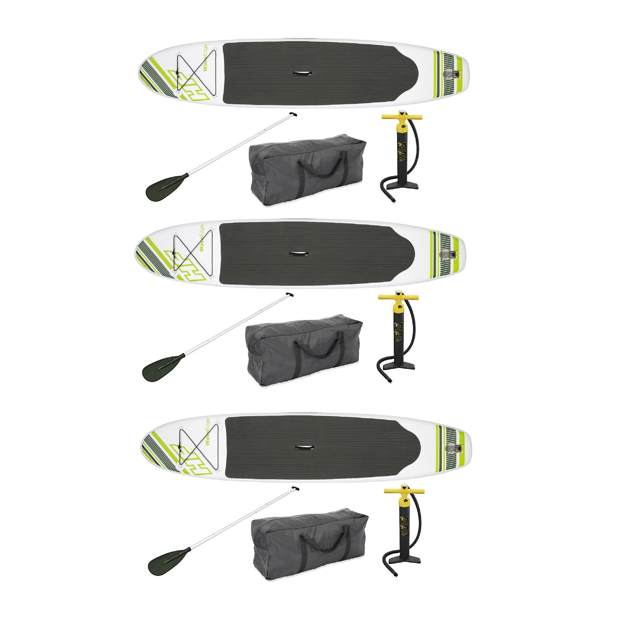 Bestway Inflatable Hydro Force Wave Edge 122" x 27" Standup Paddle Board, 3-Pack