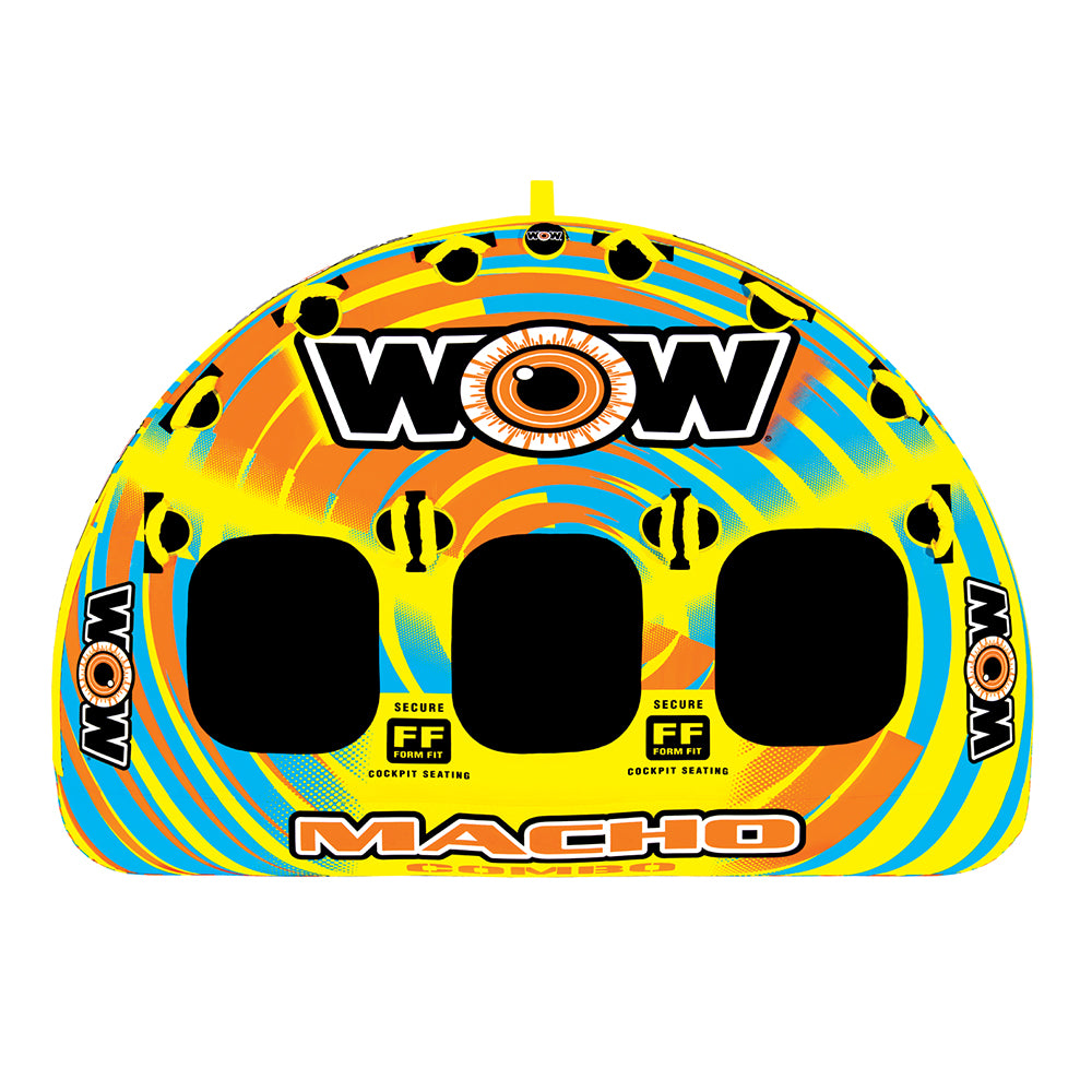 Wow Macho Combo Inflatable 3 Person Multiple Riding Positions Towable Water Tube