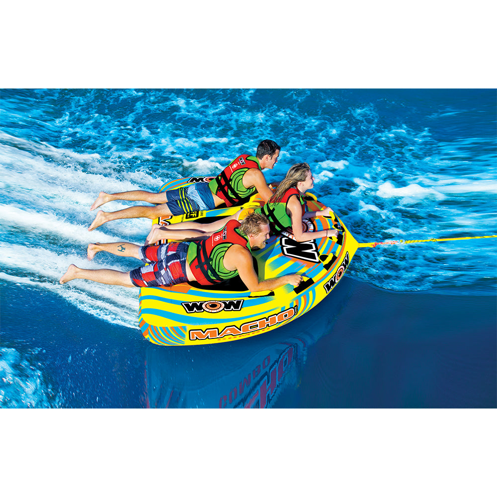 Wow Macho Combo Inflatable 3 Person Multiple Riding Positions Towable Water Tube