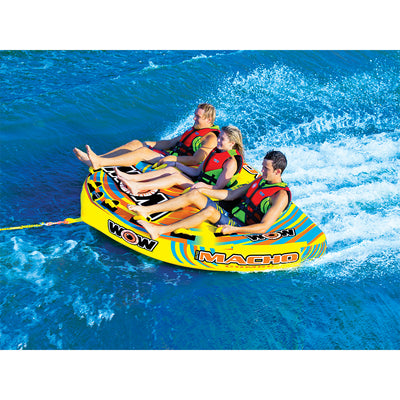 Wow Macho Combo Inflatable 3 Person Multiple Riding Positions Towable Water Tube