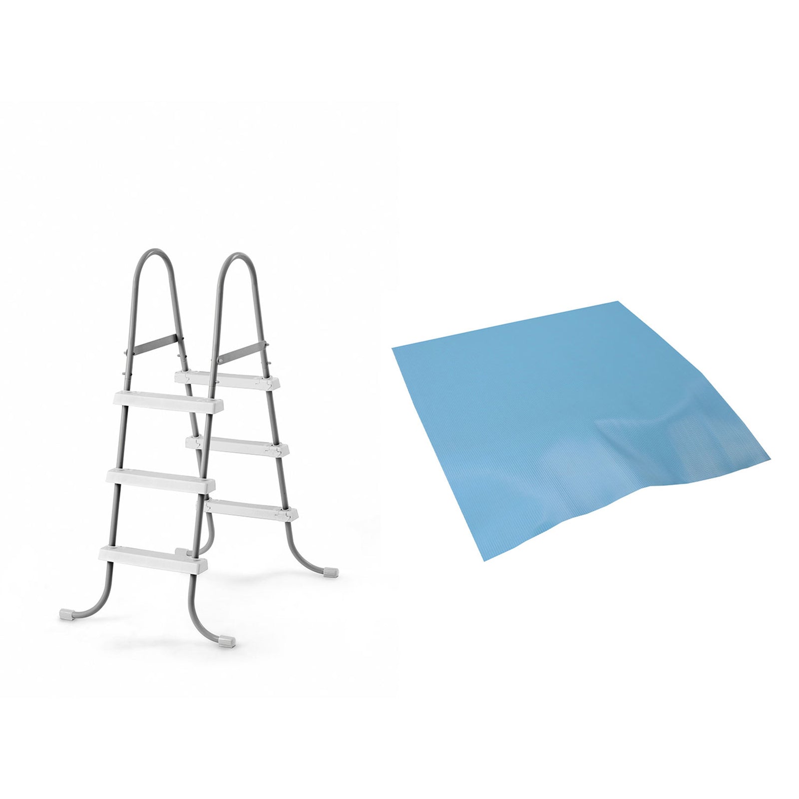 Intex Above Ground Steel Frame Swimming Pool Ladder + Pool Ladder Step Pad - VMInnovations